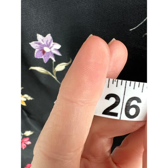 90s Vintage Skirt Womens Small Black Floral Maxi Satin Cottagecore Boho Bohemian - Picture 11 of 11